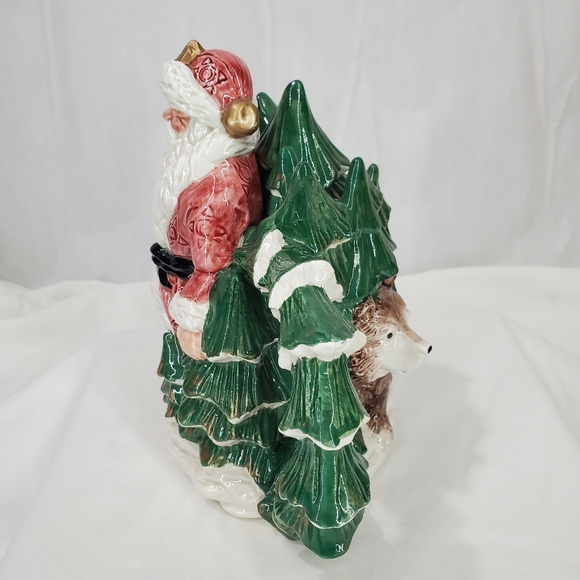 Vintage Large Water Pitcher 9" Fitz & Floyd Santa OLD FASHIONED XMAS 1990 - Picture 3 of 15